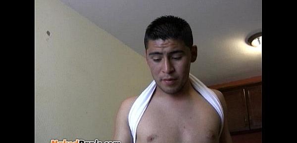  Hot gay Mexican guy strokes his uncut cock this papi loves to fuck with other la
